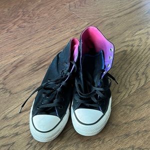 black with purple converse